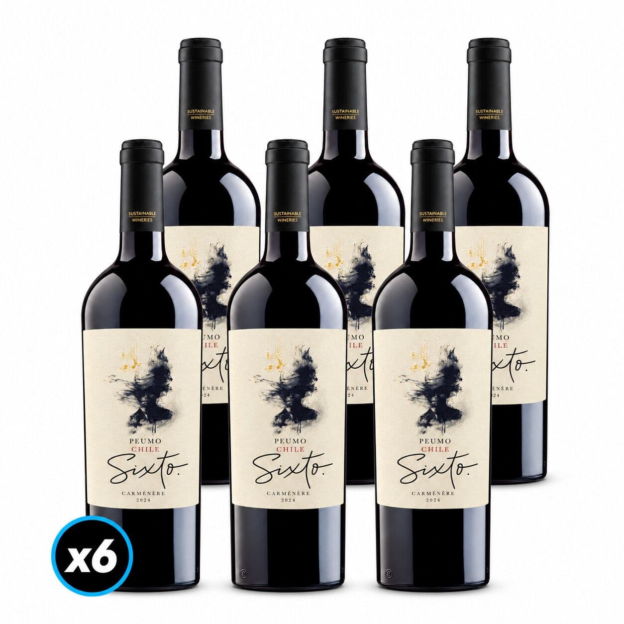 CAJA VINO SIXTO: 6x Vino Sixto Peumo Carmenere 750cc_1