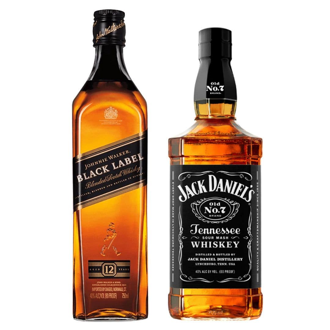 BLACK PACK: Whisky Johnnie Walker Black Label 750cc + Whiskey Jack Daniels N7 750cc_1