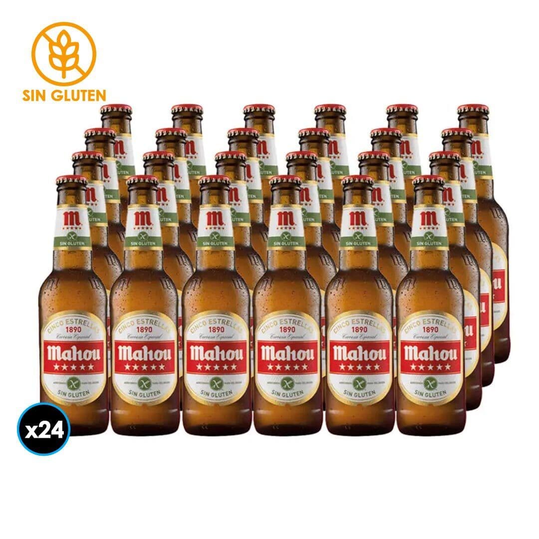 24x Cervezas Mahou Sin Gluten 5 Estrellas Botella 330cc_1
