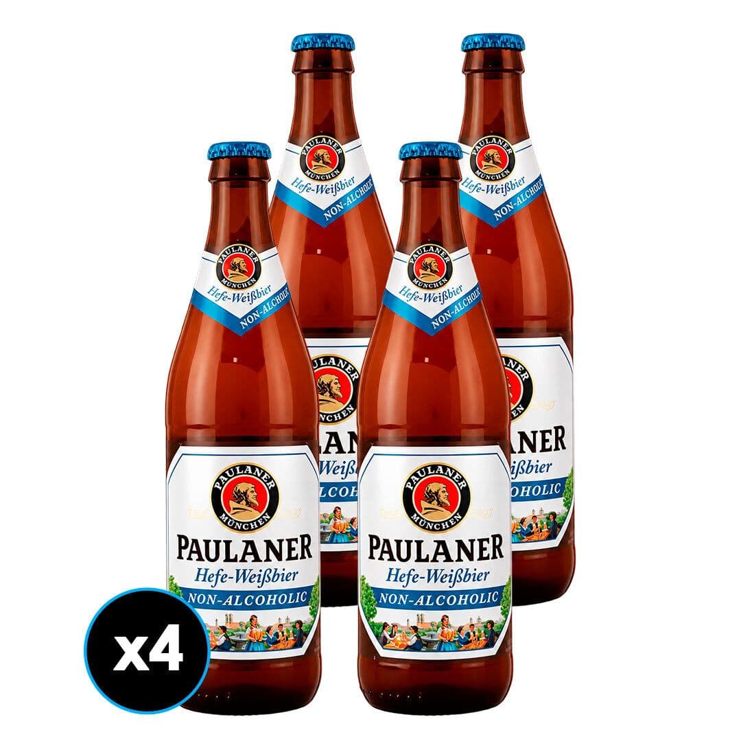 4x Cerveza Paulaner Weissbier 0,0% Alkoholfrei Botellin 500cc_1