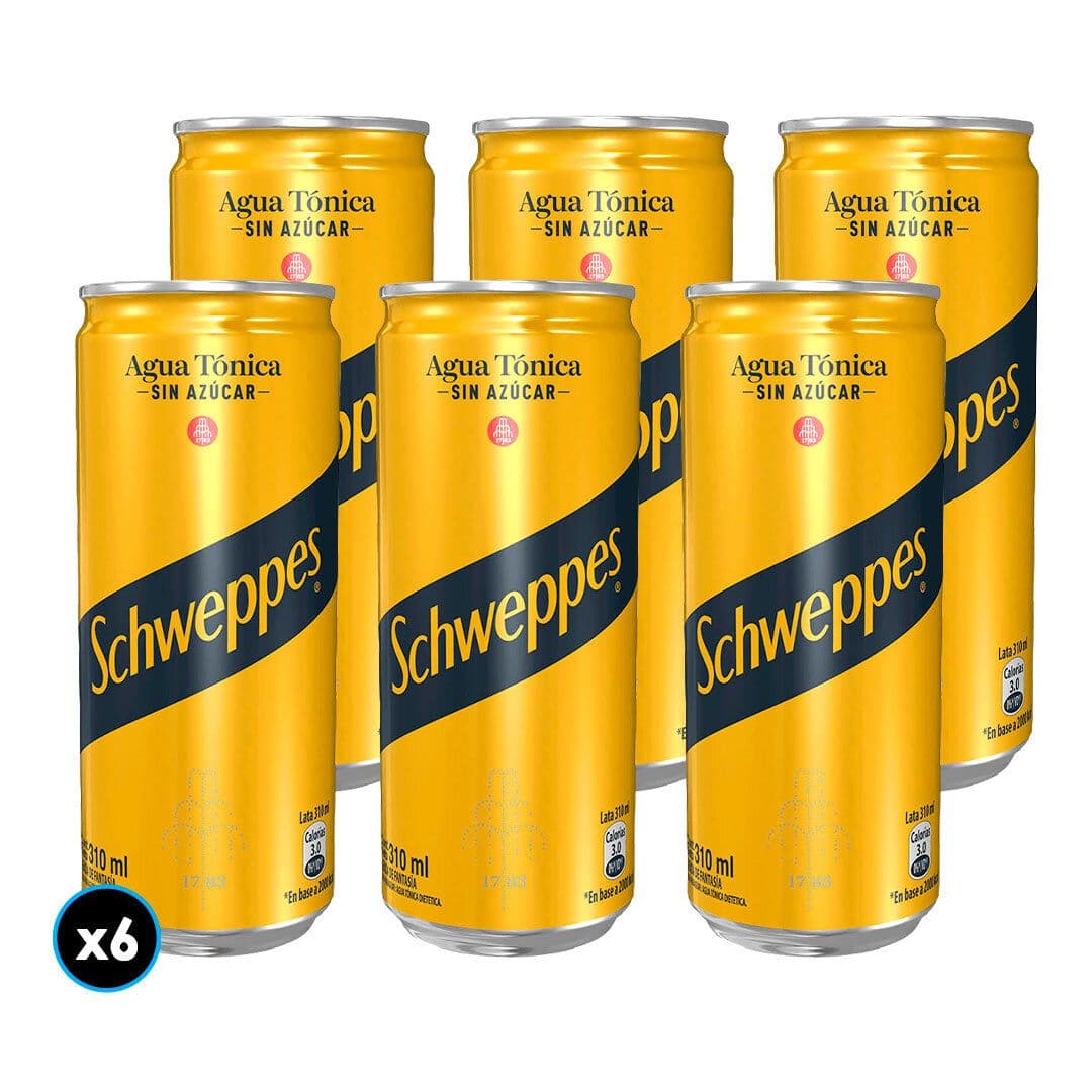 6x Agua Tónica Schweppes Sin Azúcar 310cc_1
