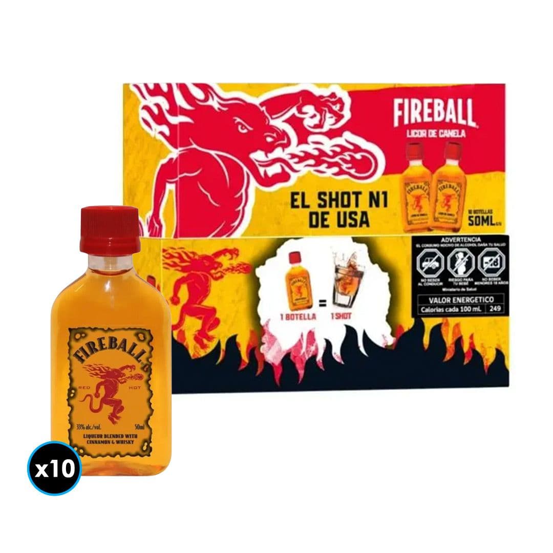 Pack Whisky Canela Fireball 50ml 33° alc._1