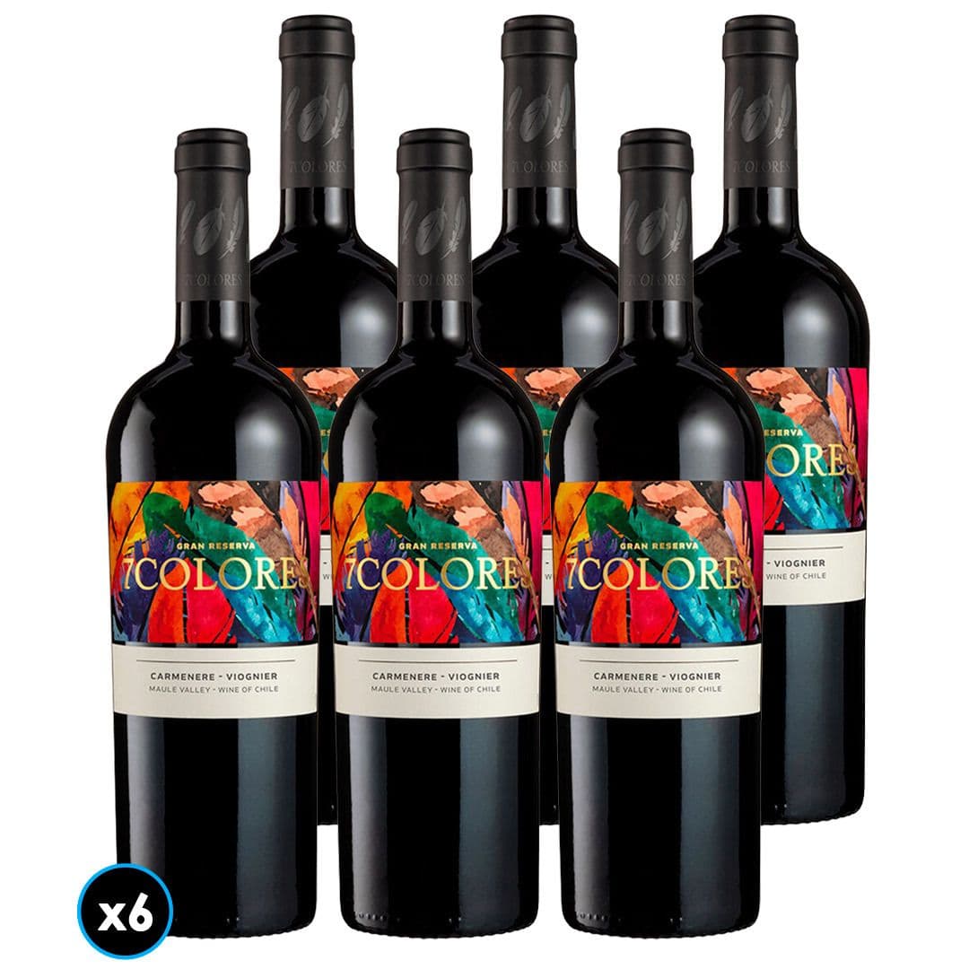 CAJA 7 COLORES GR (Carmenere-Viognier): 6x Vino 7 Colores Gran Reserva Carmenere-Viognier 750cc_1