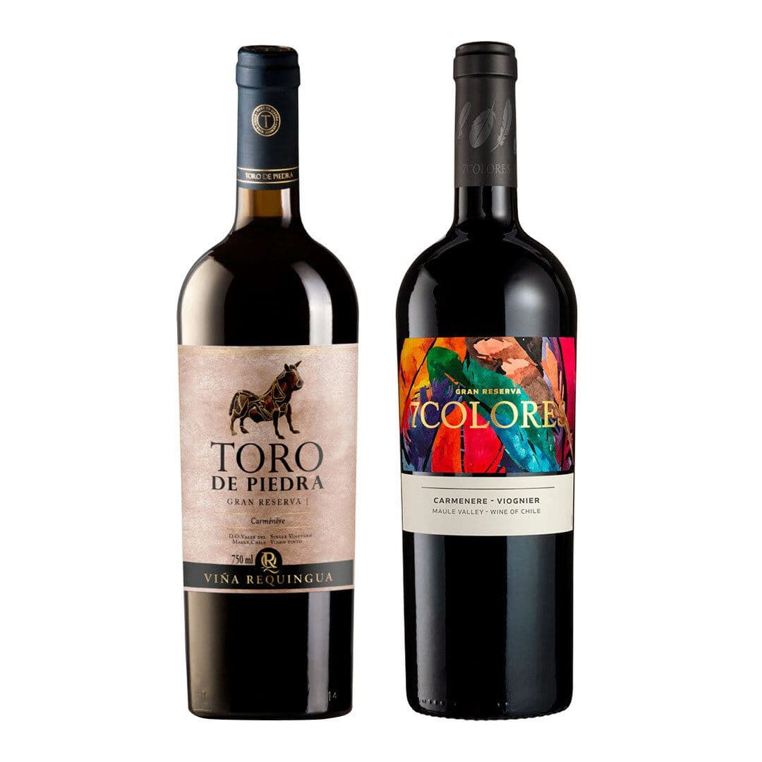 DUO TORO DE PIEDRA - 7 COLORES: 1x Vino Toro de Piedra Gran Reserva Carmenere 750cc + Vino 7 Colores Gran Reserva Carmenere-Viognier 750cc_1