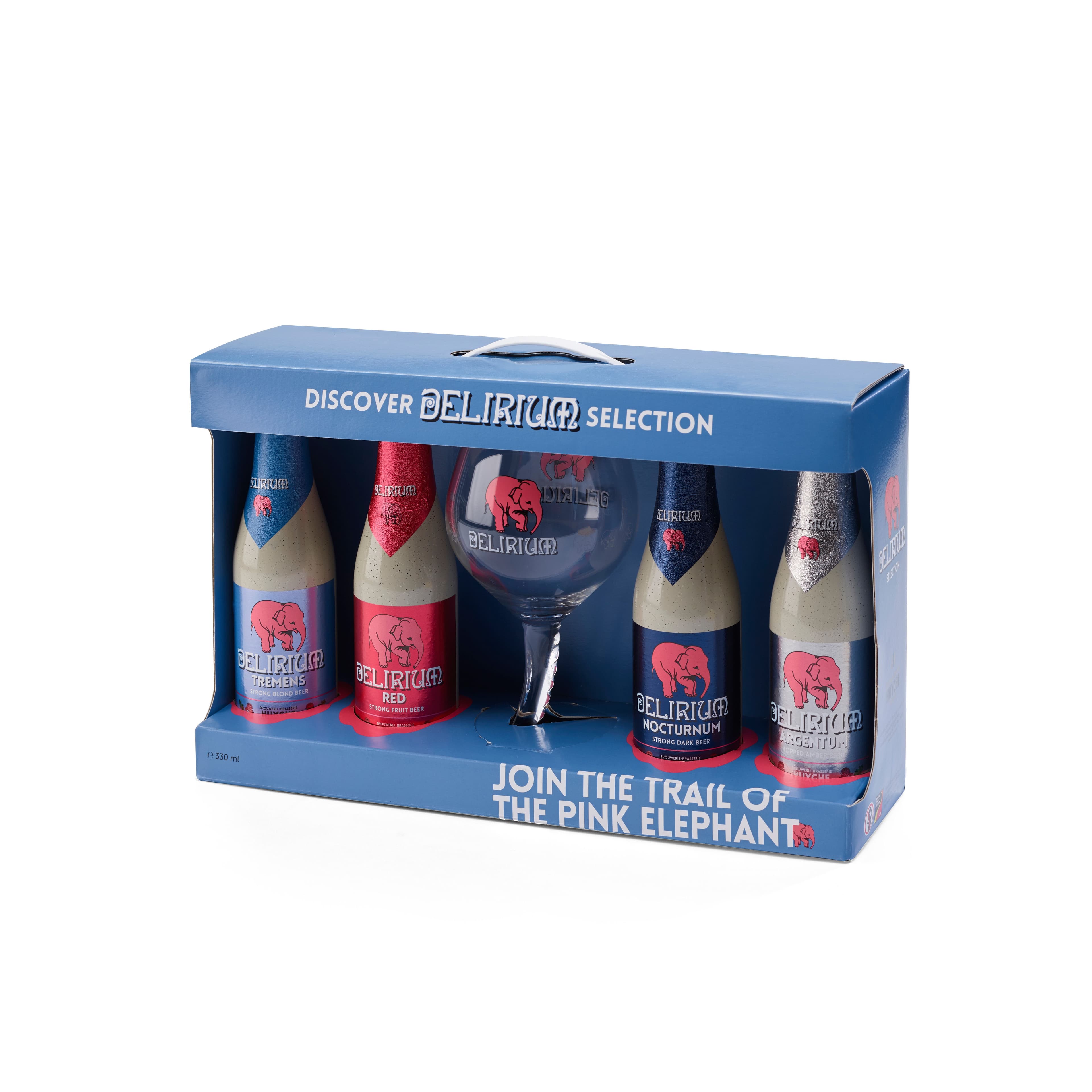 KIT DISCOVERY: 4x Cervezas Delirium en Botella 330cc + Copa Trompa_1