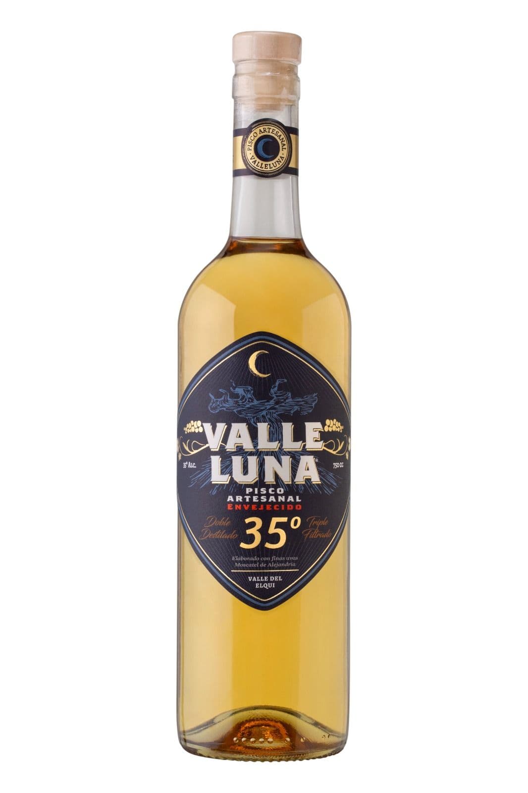 Pisco Valleluna Envejecido 750cc 35°alc._1