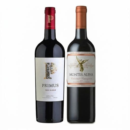 DUO PRIMUS - MONTES ALPHA N°2: 1x Vino Primus The Blend Orgánico 750cc + Vino Montes Alpha Cabernet Sauvignon 750cc_1