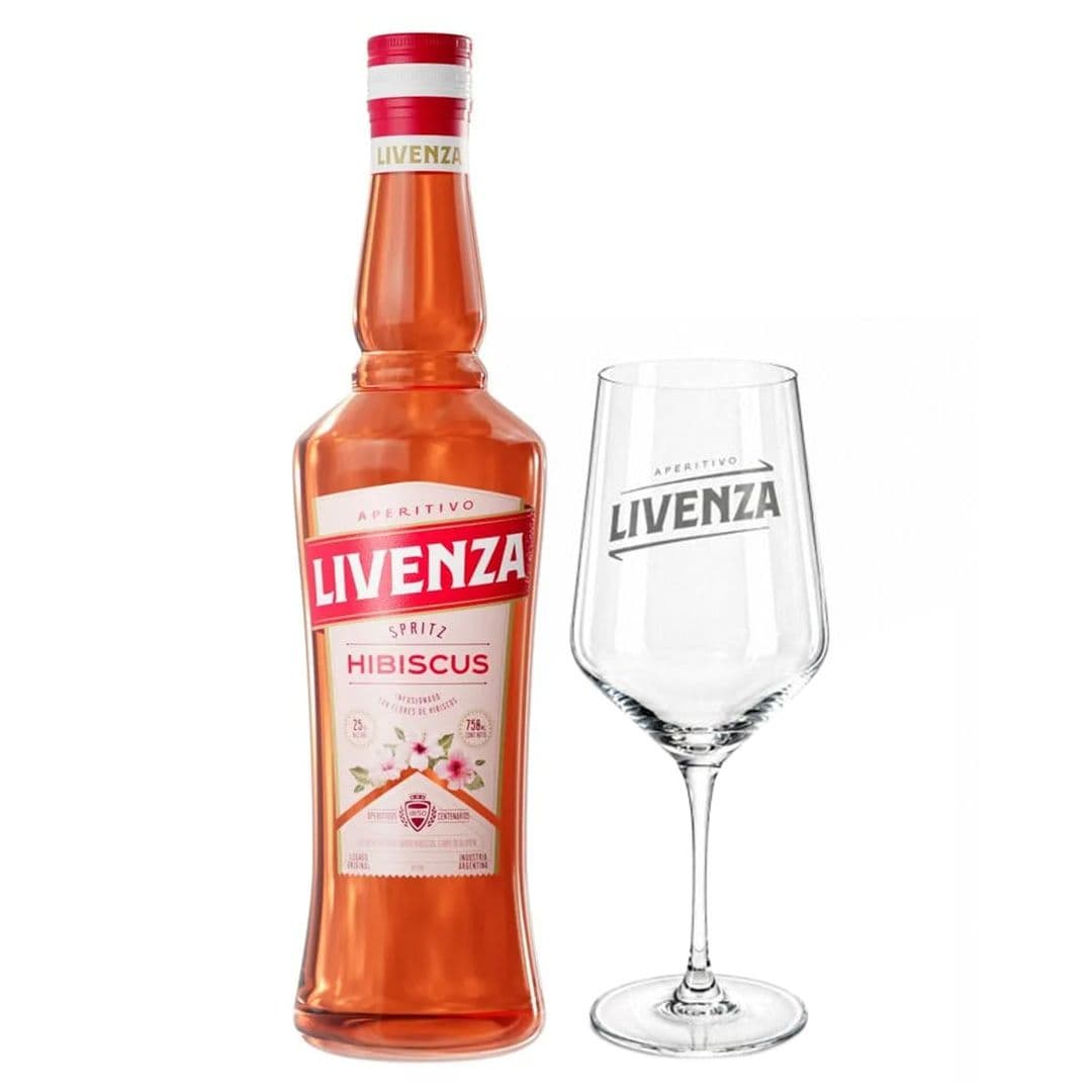 Pack Licor Livenza Hibiscus 700 cc 25° alc. + Copa Livenza_1