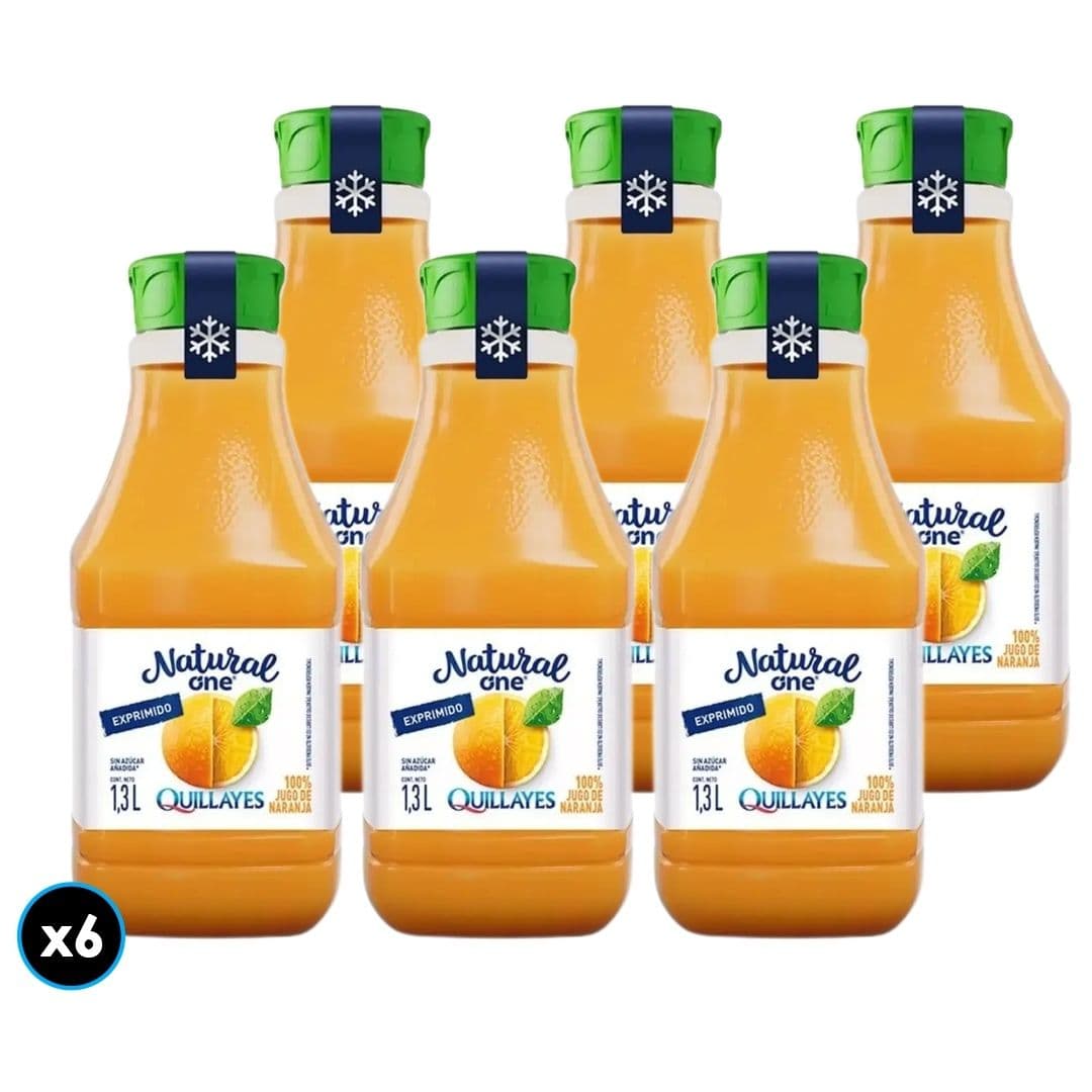 6x Jugo Fresco Naranja Quillayes Natural One 1.3 L_1