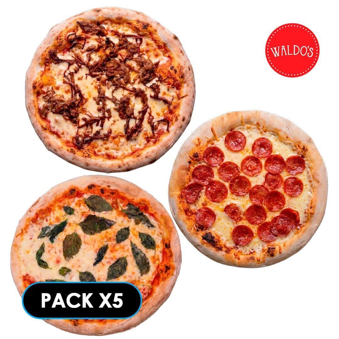PACK PIZZAS WALDO'S CONGELADAS TOP SELLERS 5x_1