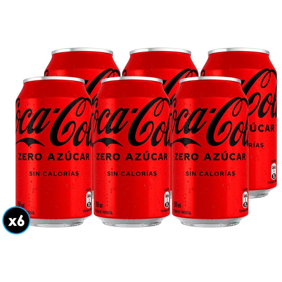 6x Bebida Coca-Cola Zero Azúcar Lata 350cc_1