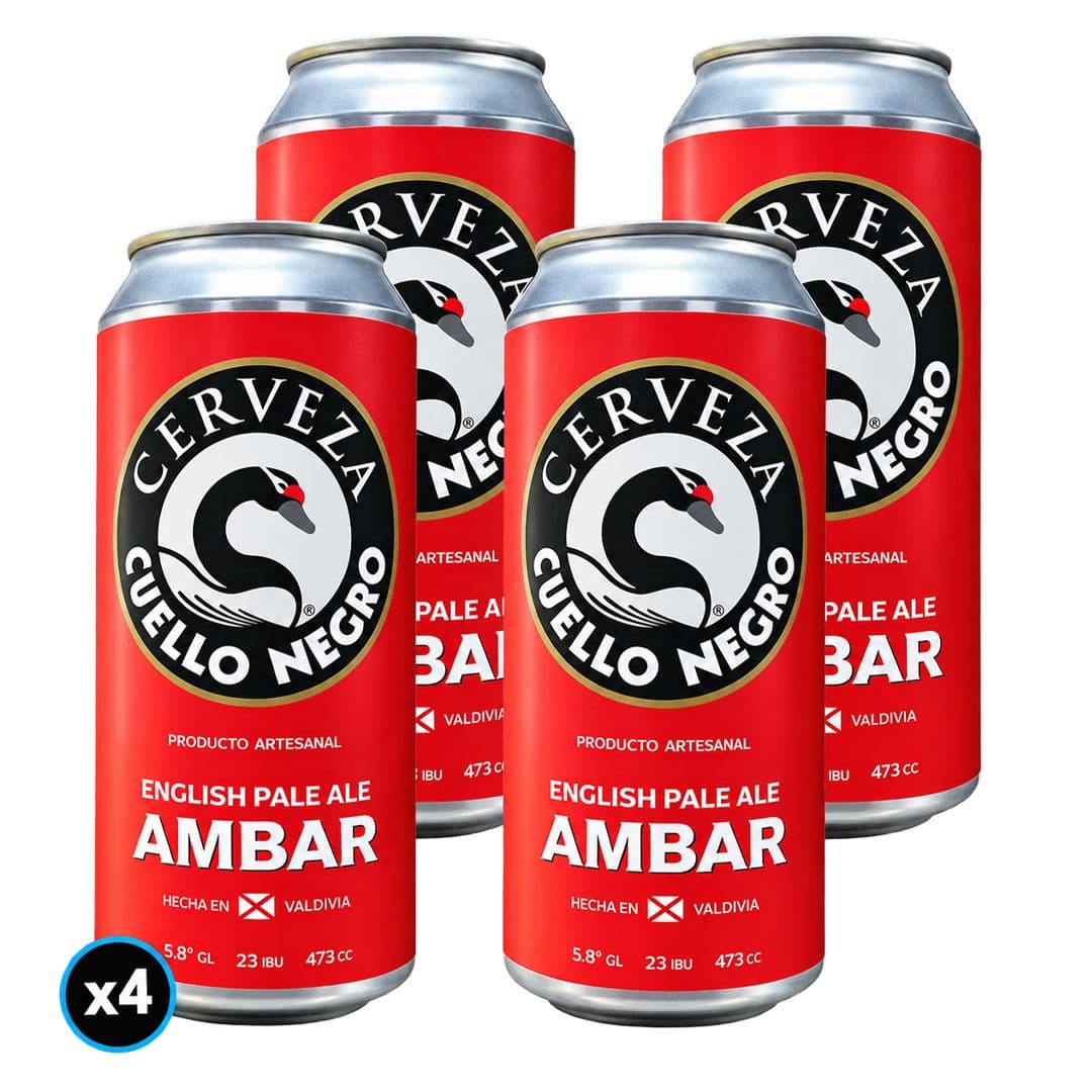 4x Cerveza Cuello Negro Ambar Lata 473cc_1