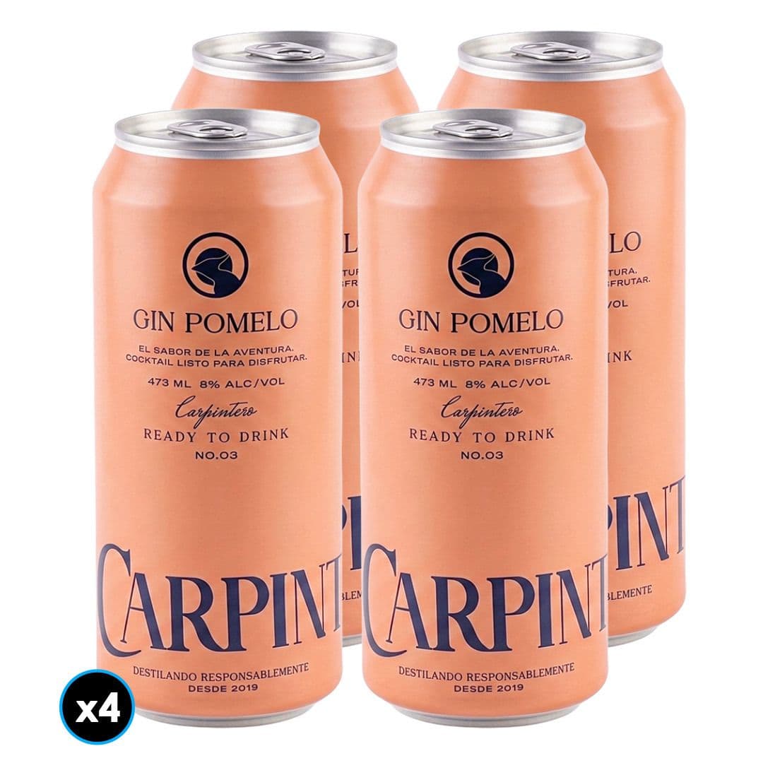 4x Gin Carpintero Negro Pomelo 473cc 8° Alc._1