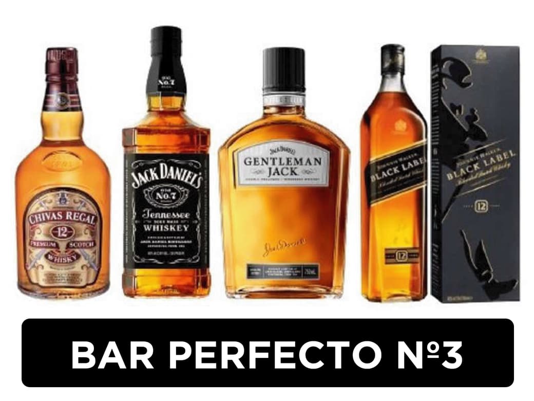 BAR PERFECTO Nº3: Chivas Regal 12 Años + Jack Daniels N7 + Gentleman Jack + Johnnie Walker Black Label_1
