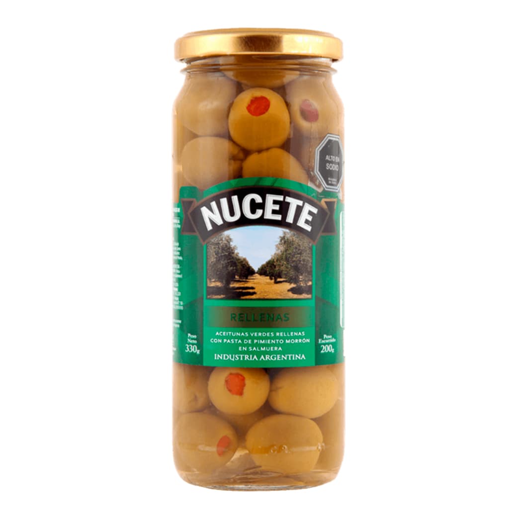 Aceitunas Verde Nucete Rellena Pimentón 330 grs._1