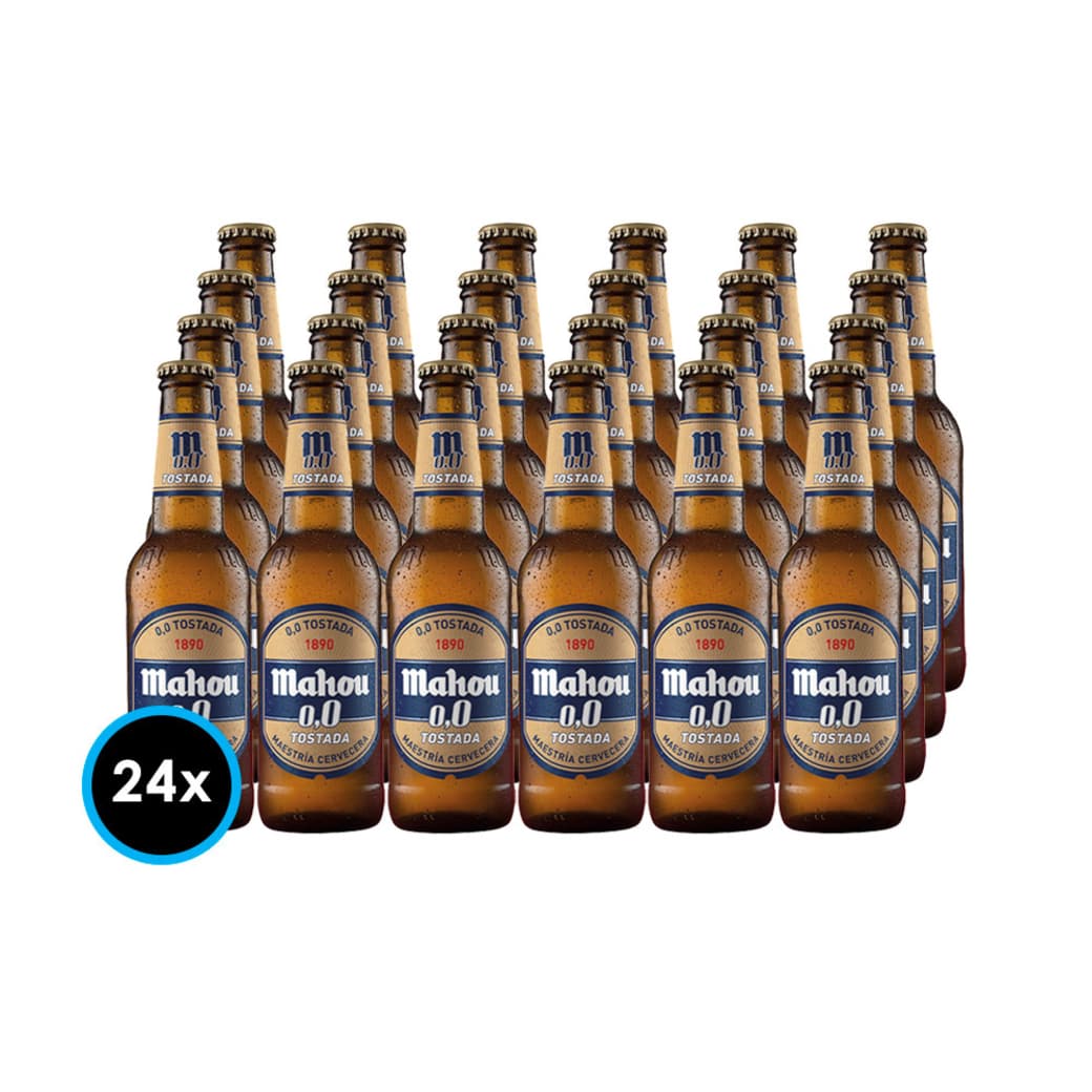 24x Cerveza Mahou Sin Alcohol Tostada Botella 330cc_1