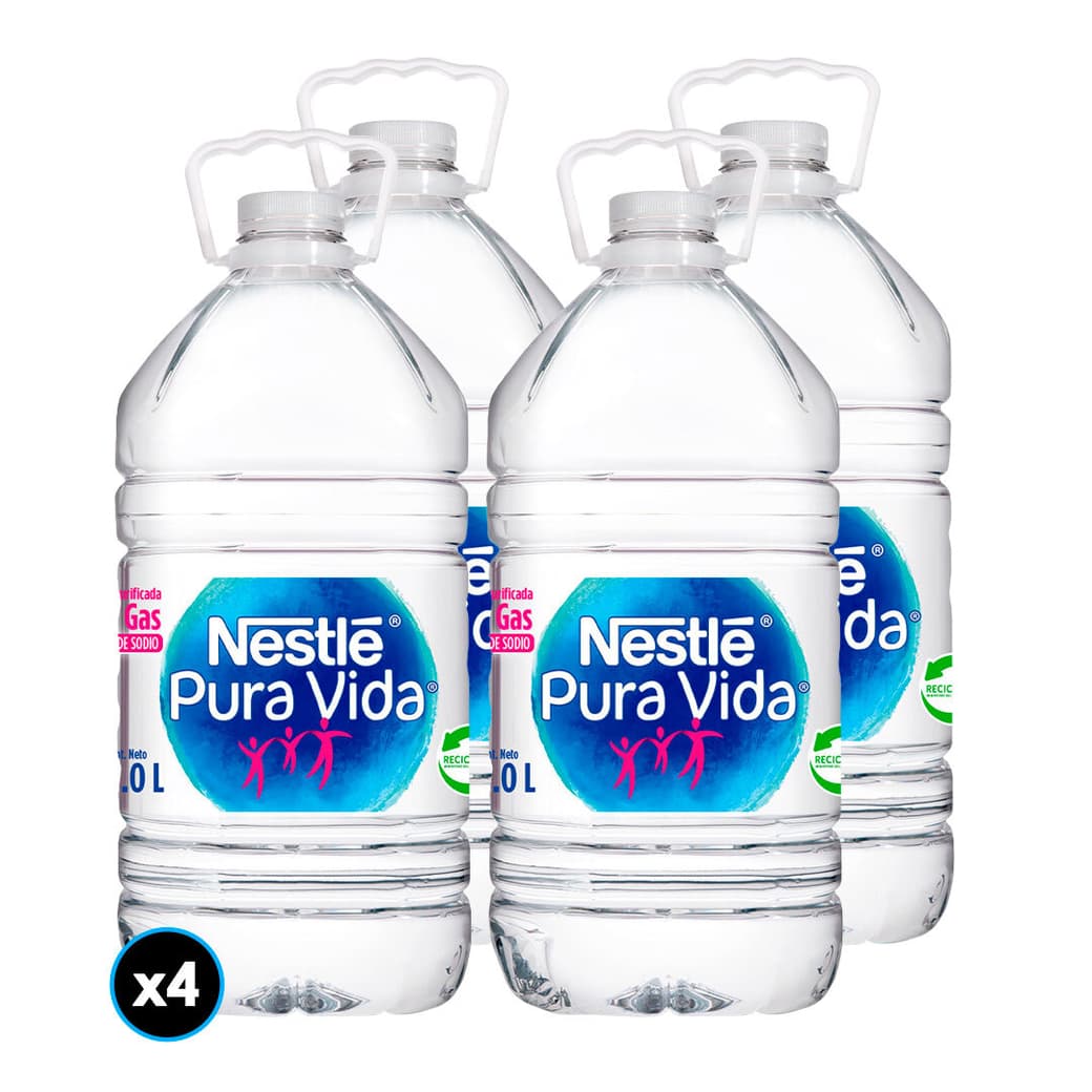4x Agua Pura Vida Sin Gas Bidón 6 L_1