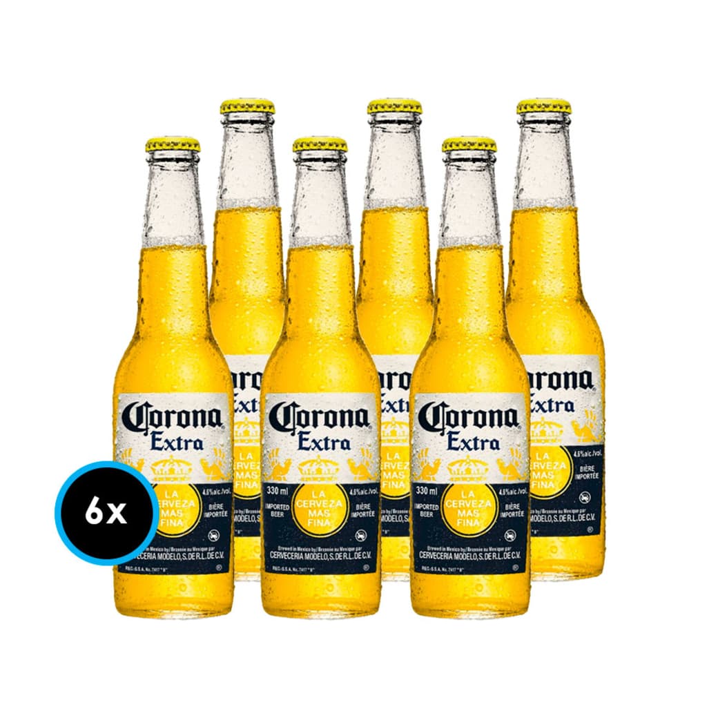 6x Cervezas Corona Extra en Botellas 330cc_1