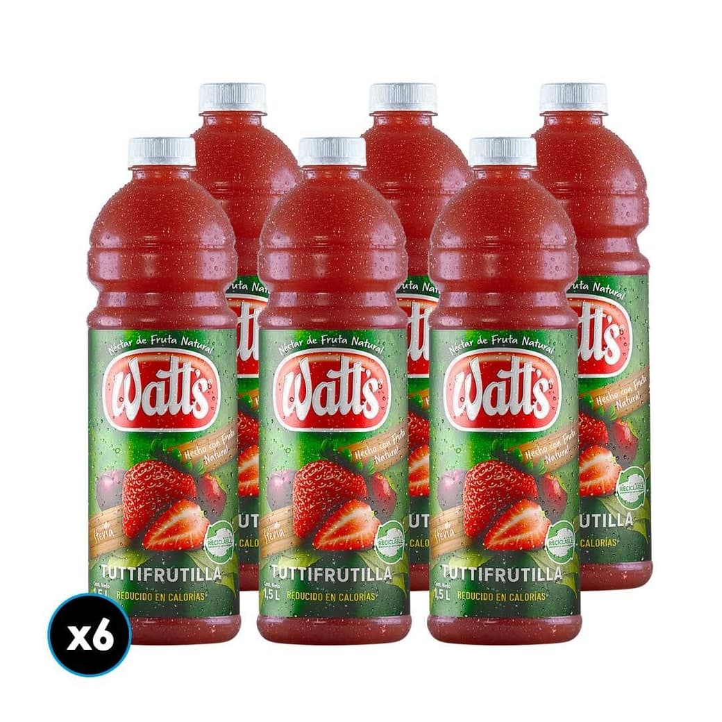 CAJA JUGO WATTS TUTIFRUTILLA: 6x Jugos Watts Tutifrutilla 1,5 Litros_1