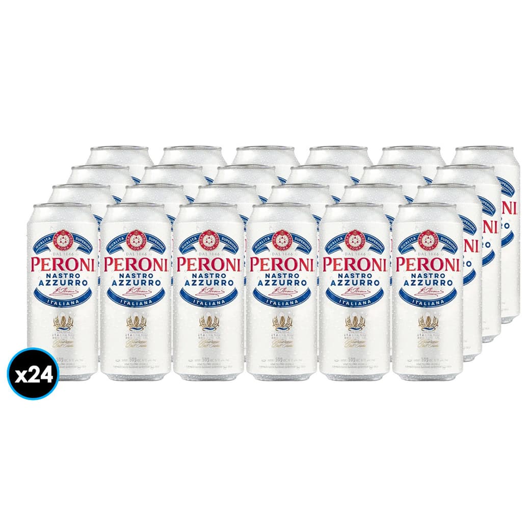 24x Cerveza Peroni Nastro Azurro Lata 500cc_1
