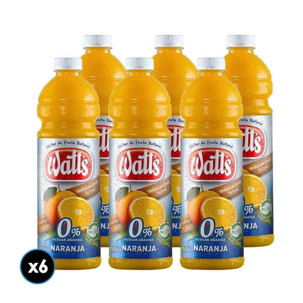 CAJA JUGO WATTS NARANJA LIGHT: 6x Jugos Watts Naranja Light 1,5 Litros _1
