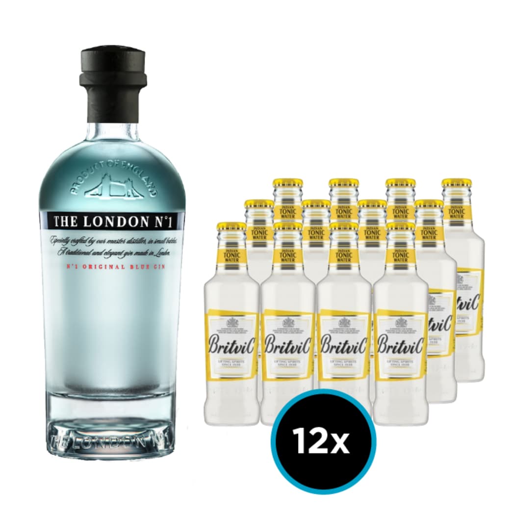 THE LONDON PACK (Britvic): The London Gin Nº1 700cc 47º alc. + 12x Britvic Agua Tónica 200cc_1