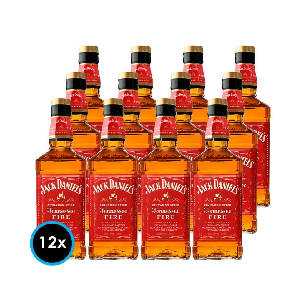 CAJA JACK DANIELS FIRE 750cc: 12x Whiskey Jack Daniels Tennessee Fire 750cc 35º alc._1