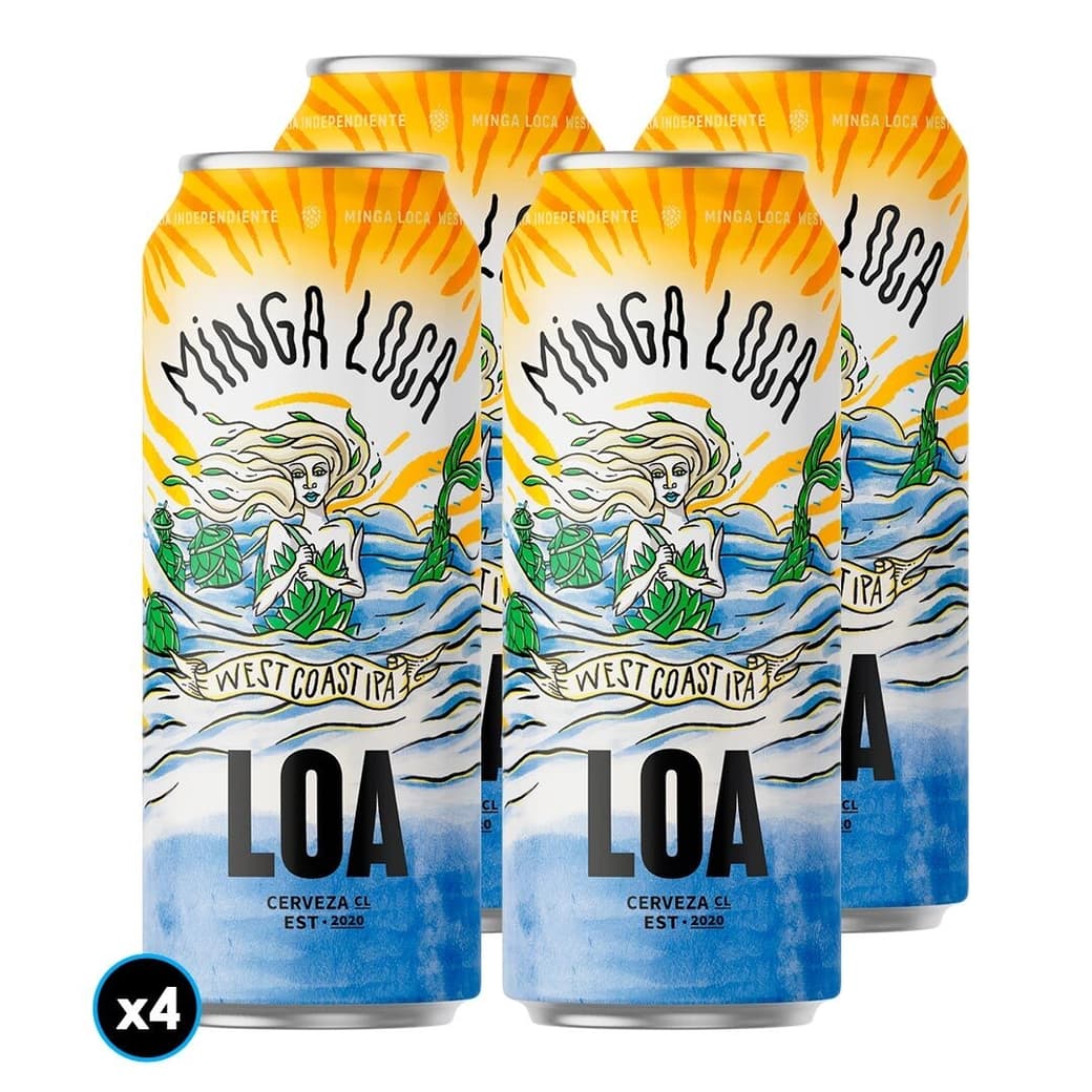 4x Cerveza Loa Minga Loca West Coast IPA 470cc_1