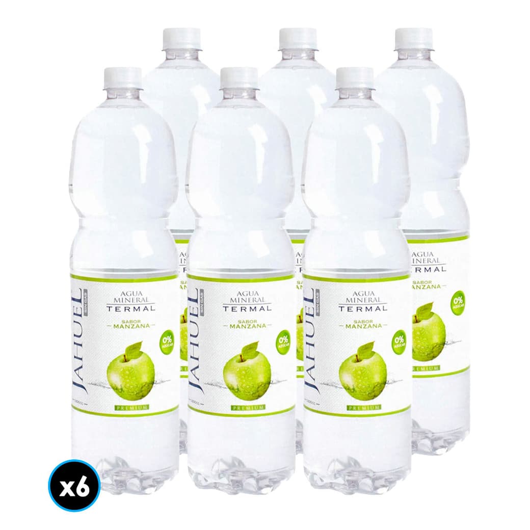 6x Agua Jahuel Manzana Sin Gas 1,6 lts. _1