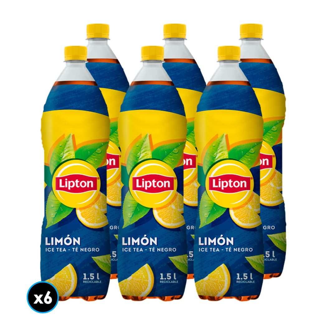 6x Té Helado Lipton Negro Limón 1,5 Litros _1