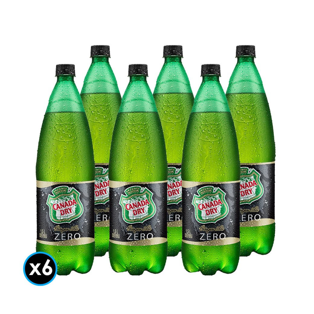 6x Bebida Canada Dry Ginger Ale Zero 1,5 Lts_1