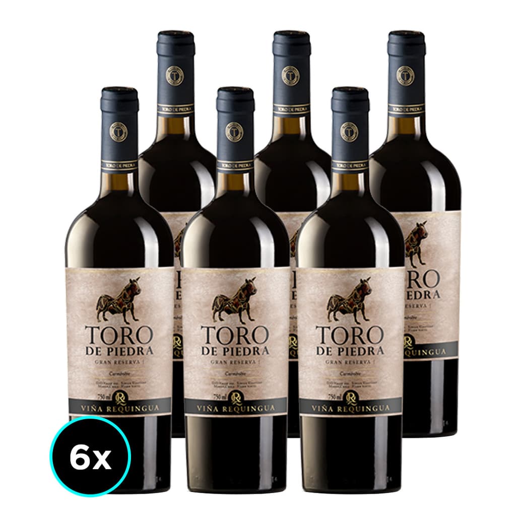 CAJA TORO DE PIEDRA GRAN RESERVA (Carmenere): 6x Vino Toro de Piedra Gran Reserva Carmenere 750cc_1