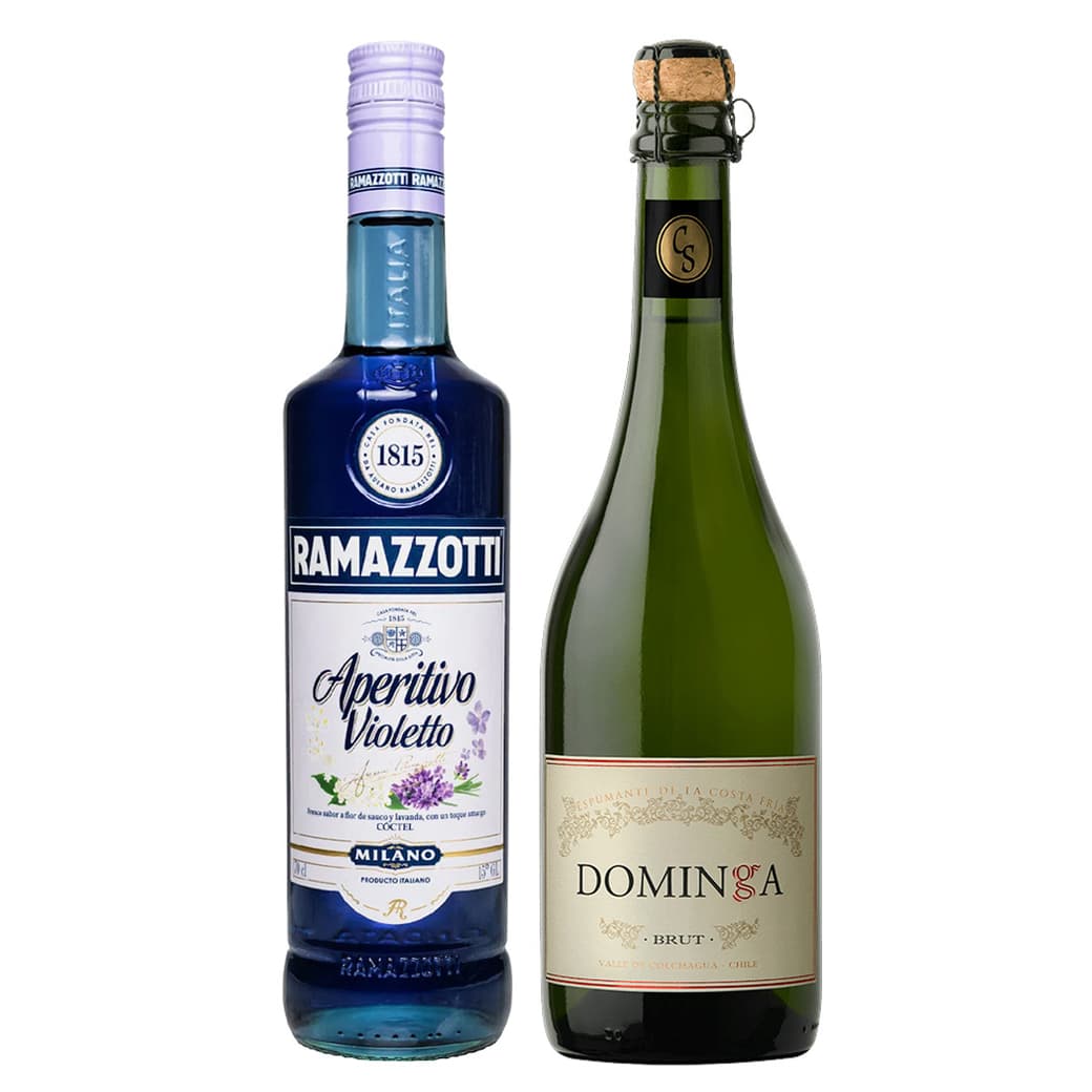 Pack Ramazzotti Violeto Casa Silva Dominga: 1x Licor Aperitivo Ramazzotti Violetto 700cc + 1x Espumante Casa Silva Dominga Brut 750cc_1