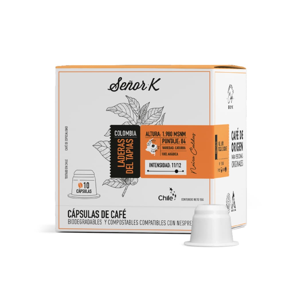Cápsulas de Café Biodegradables Señor K Laderas del Tapia Nespresso® Compatible (10 Cápsulas)_1