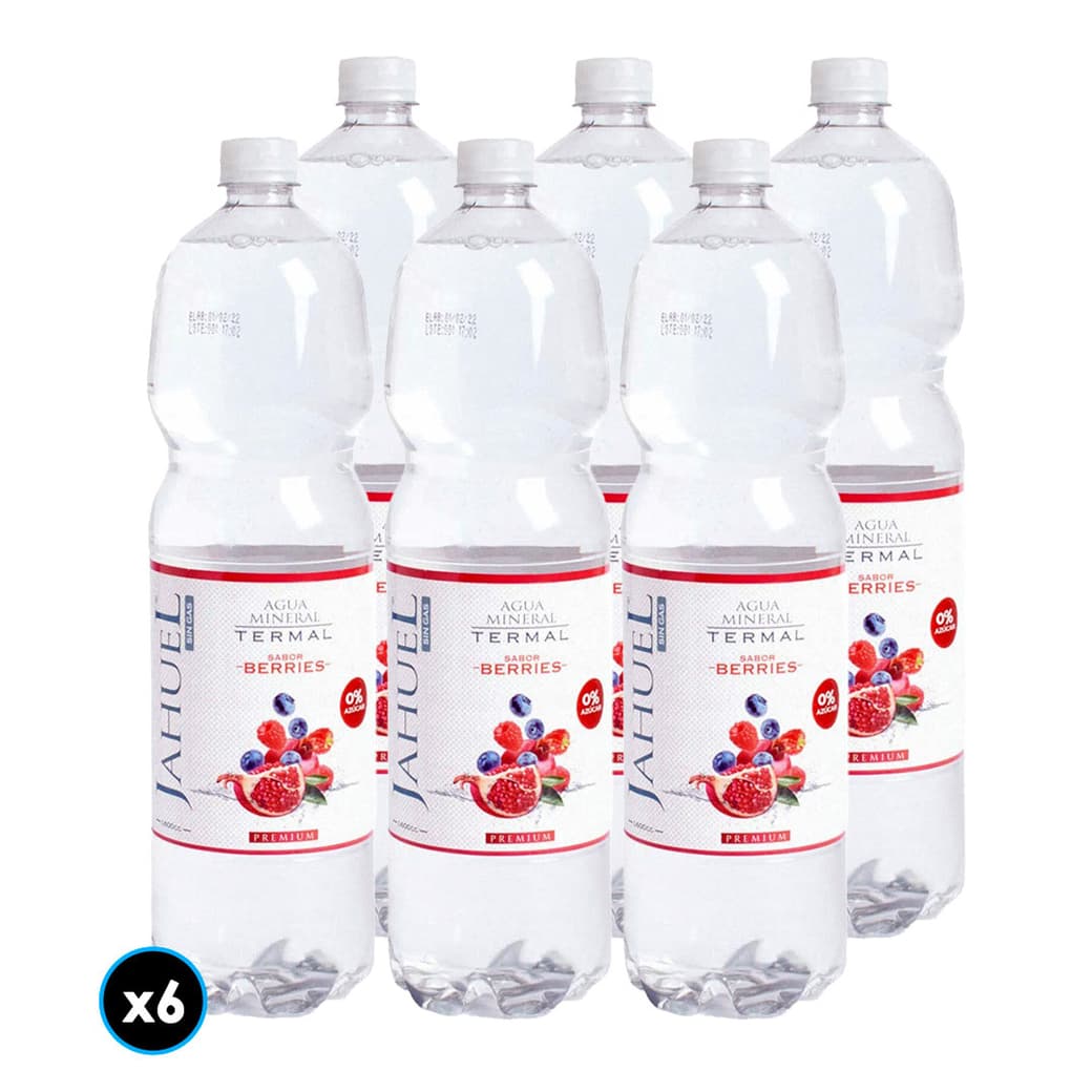 6x Agua Jahuel Berries Sin Gas 1,6 lts. _1