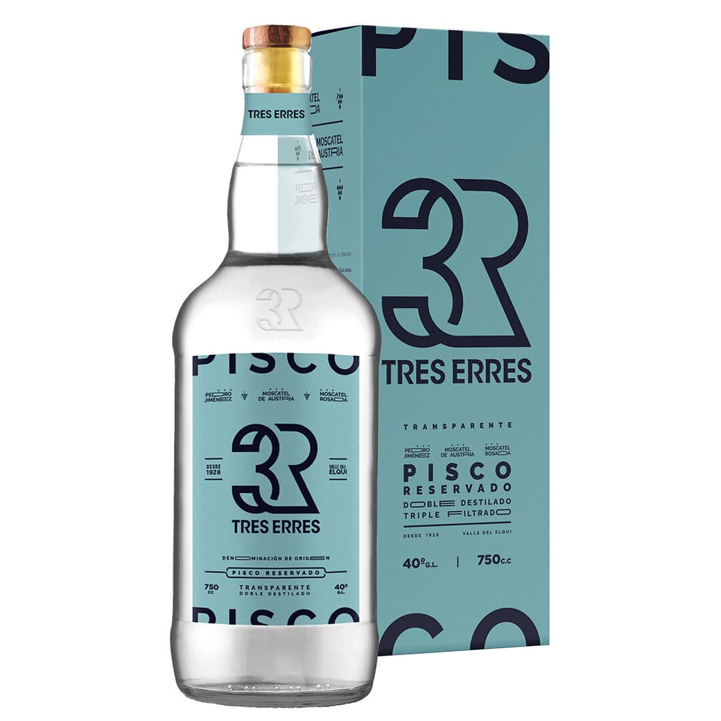 Pisco Tres Erres Transparente 750cc 40º alc._1