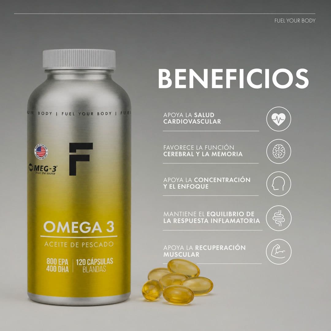 Omega 3 Fuel Nutrition 800 EPA y 400 DHA (120 cápsulas)._2
