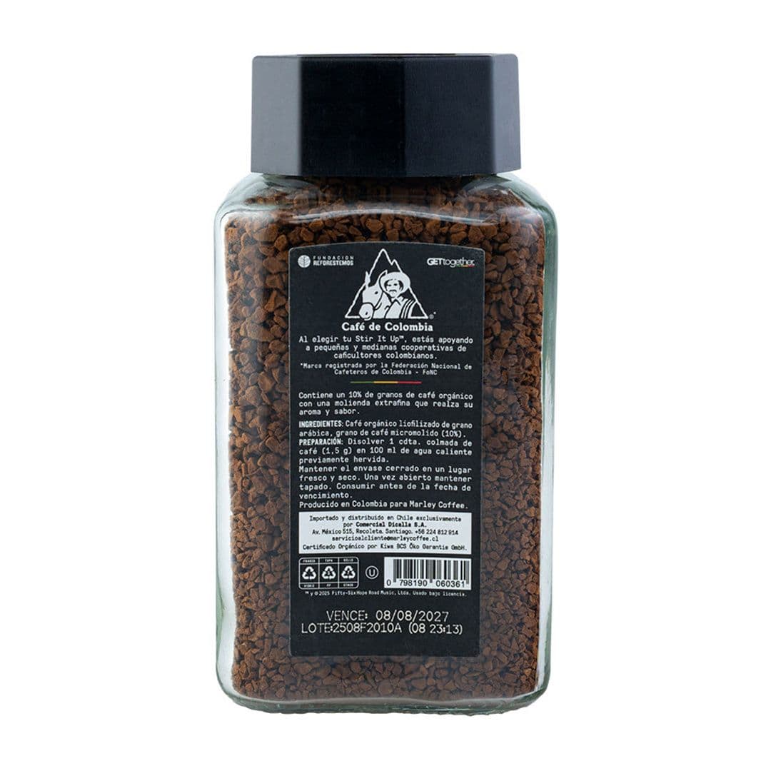 Café Orgánico Instantáneo Liofilizado Marley Coffee Stir It Up 100 grs._3