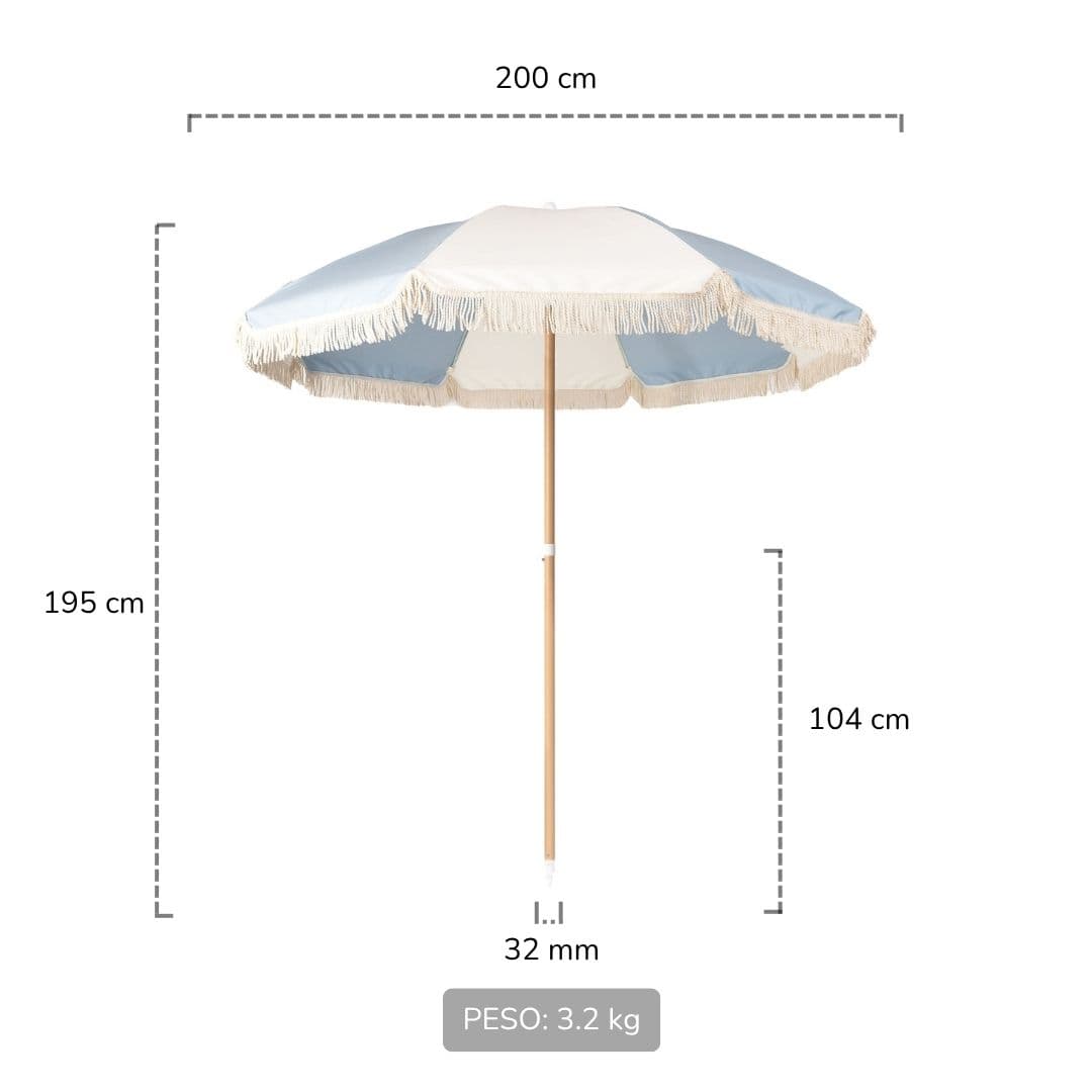 Quitasol de Playa Premium Classic Vintage DryHood Celeste_2