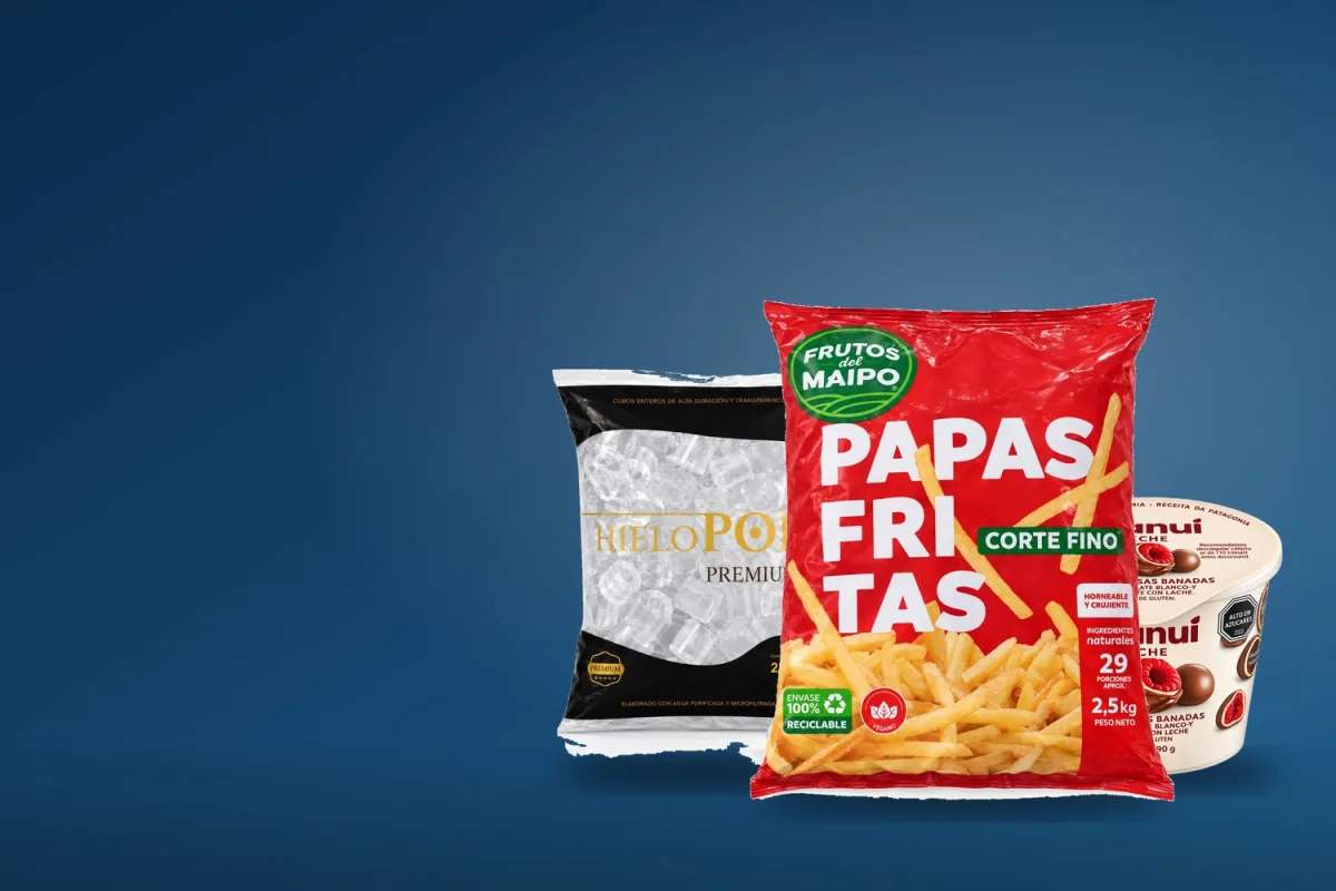 Papas fritas Frutos del Maipo, Hielo Pop Premium y Franui de leche